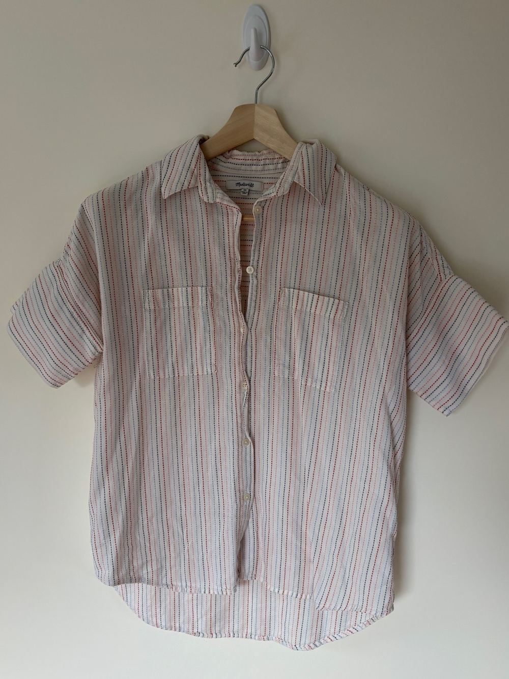 Madewell Striped Short Sheeve Button-Up Shirt